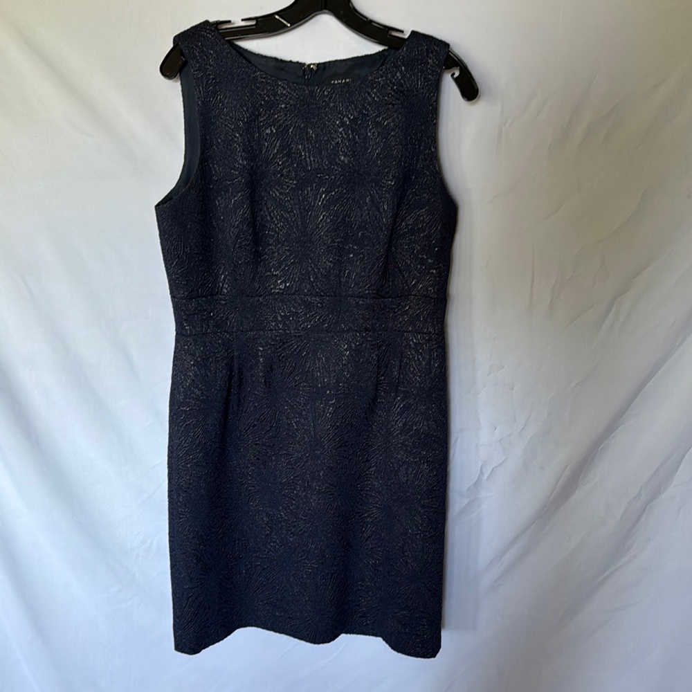 Tamari Arthur S. Levine Elegant Navy Sleeveless Dress